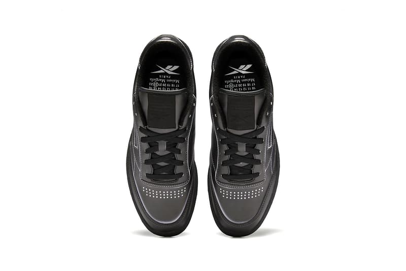 メゾンマルジェラ x リーボックからクラブCのコラボモデルが登場 maison margiela reebok club trome l'oeil release details buy cop purchase white black leather collaboration