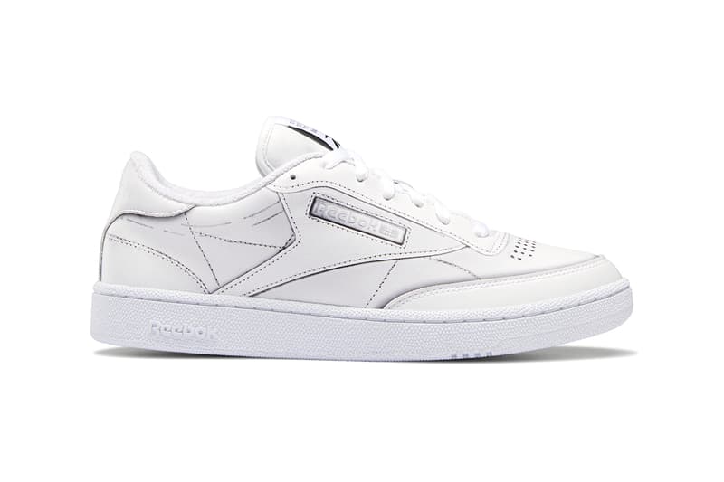 メゾンマルジェラ x リーボックからクラブCのコラボモデルが登場 maison margiela reebok club trome l'oeil release details buy cop purchase white black leather collaboration