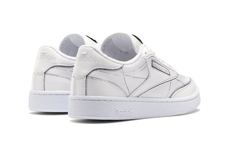メゾンマルジェラ x リーボックからクラブCのコラボモデルが登場 maison margiela reebok club trome l'oeil release details buy cop purchase white black leather collaboration