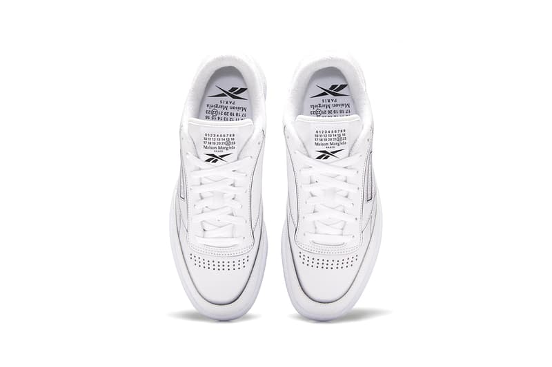 メゾンマルジェラ x リーボックからクラブCのコラボモデルが登場 maison margiela reebok club trome l'oeil release details buy cop purchase white black leather collaboration