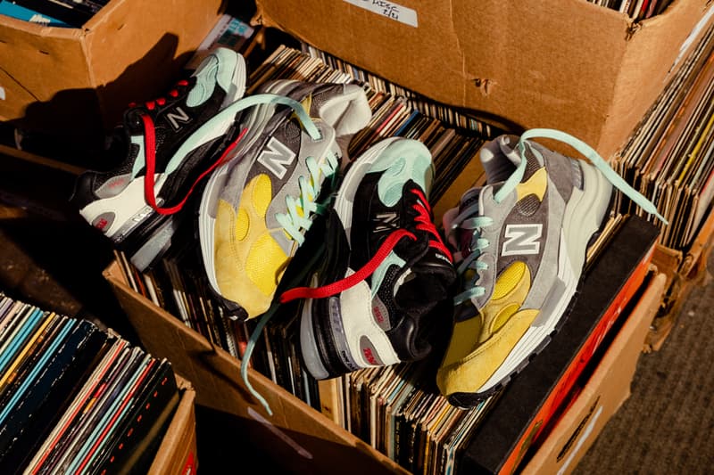 アメーバ・ミュージックxナイス キックスxNBのトリプルコラボが実現 nice kicks amoeba music new balance 992 grey blue yellow black white red apparel t shirt hoodie shorts official release date info photos price store list buying guide
