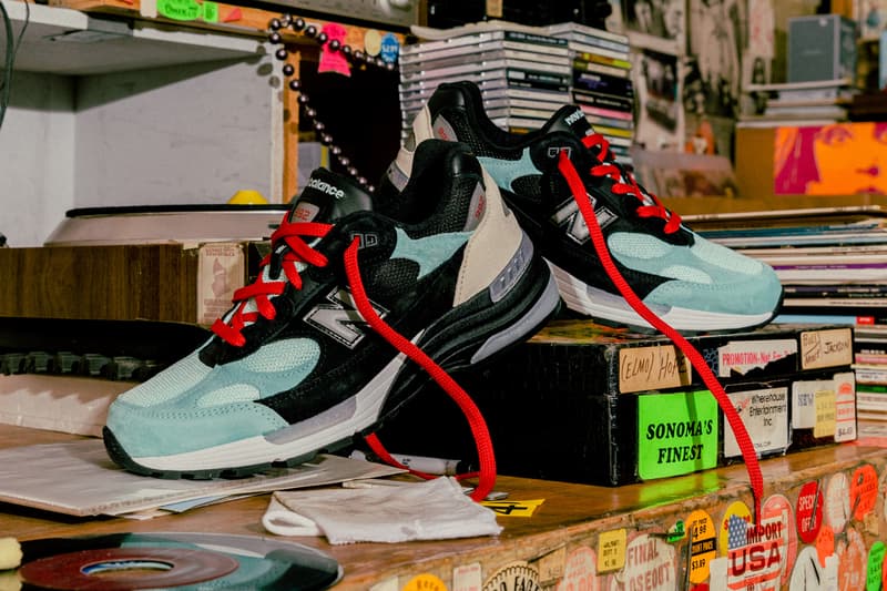 アメーバ・ミュージックxナイス キックスxNBのトリプルコラボが実現 nice kicks amoeba music new balance 992 grey blue yellow black white red apparel t shirt hoodie shorts official release date info photos price store list buying guide
