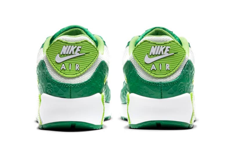 ナイキ セント・パトリックス・デー Nike から聖パトリックの祝日を記念した Air Max 90 “St. Patrick's Day” が登場 Nike Air Max 90 "St. Patrick's Day" Release Information DD8555-300 Four Leafed Clover Shamrock Luck Irish Pine Green Mean Green Colorway Limited Edition Drop Date Closer Look 17 March 