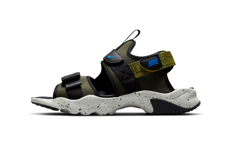 ナイキからエアモワブに着想したサステナブルサンダル キャニオンの新色が登場 nike acg canyon sandal cargo khaki bright citron release info