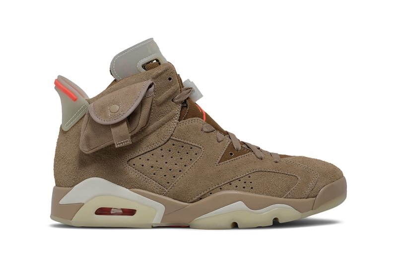 Travis Scott x Air Jordan 6 の新色 “British Khaki” の実物ビジュアルが浮上