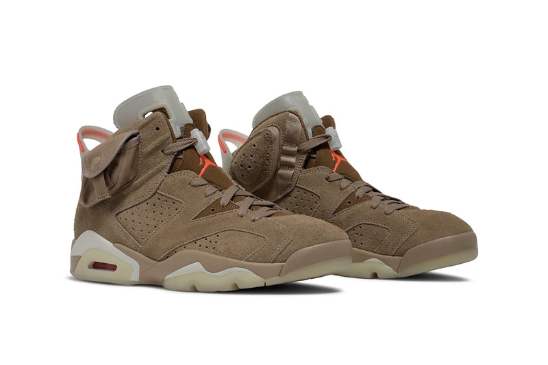 トラヴィススコット x エアジョーダン6 Travis Scott x Air Jordan 6 の新色 “British Khaki” の実物ビジュアルが浮上