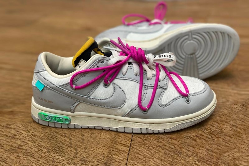 オフホワイト ナイキ “ザ・50” Off-White™ x Nike によるコラボプロジェクト “The 50” のうちの1足のビジュアルが公開 Off-White™ Nike Dunk Low THE 50 Closer Look Virgil Abloh Rumor Info