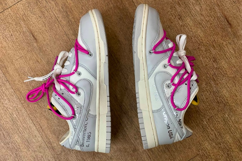 オフホワイト ナイキ “ザ・50” Off-White™ x Nike によるコラボプロジェクト “The 50” のうちの1足のビジュアルが公開 Off-White™ Nike Dunk Low THE 50 Closer Look Virgil Abloh Rumor Info