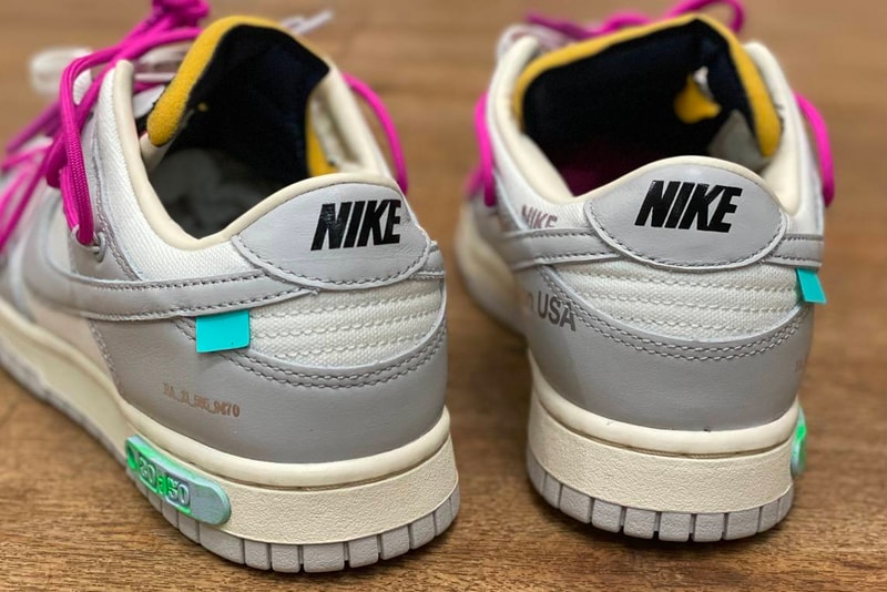 オフホワイト ナイキ “ザ・50” Off-White™ x Nike によるコラボプロジェクト “The 50” のうちの1足のビジュアルが公開 Off-White™ Nike Dunk Low THE 50 Closer Look Virgil Abloh Rumor Info
