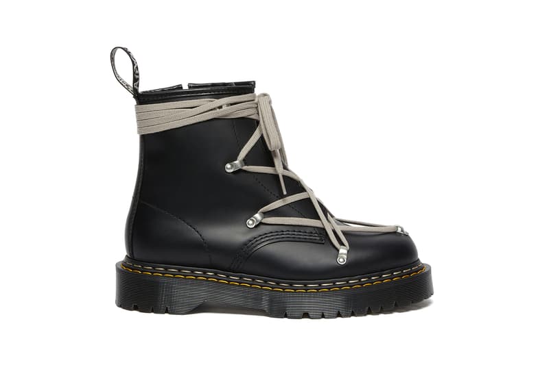 リックオウエンス x ドクターマーチン Rick Owens x Dr. Martens からコラボブーツ第1弾が登場  rick owens dr martens 1460 bex platform boot release information details black taupe buy cop purchase collaboration