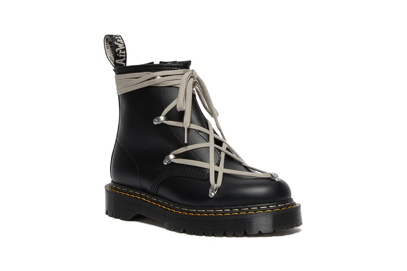 リックオウエンス x ドクターマーチン Rick Owens x Dr. Martens からコラボブーツ第1弾が登場  rick owens dr martens 1460 bex platform boot release information details black taupe buy cop purchase collaboration