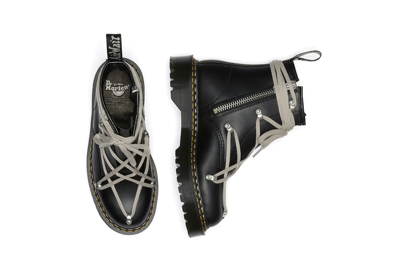 リックオウエンス x ドクターマーチン Rick Owens x Dr. Martens からコラボブーツ第1弾が登場  rick owens dr martens 1460 bex platform boot release information details black taupe buy cop purchase collaboration