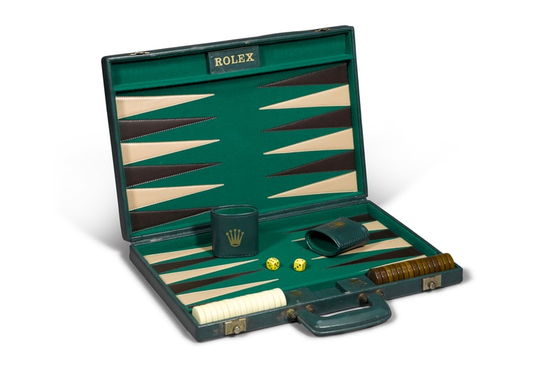 ロレックスによる1960年製の『バックギャモン』がオークションに出品 Sotheby's Rolex 1960 leather backgammon set auction sale Sotheby's watches accessories VIP antique collections auctions 