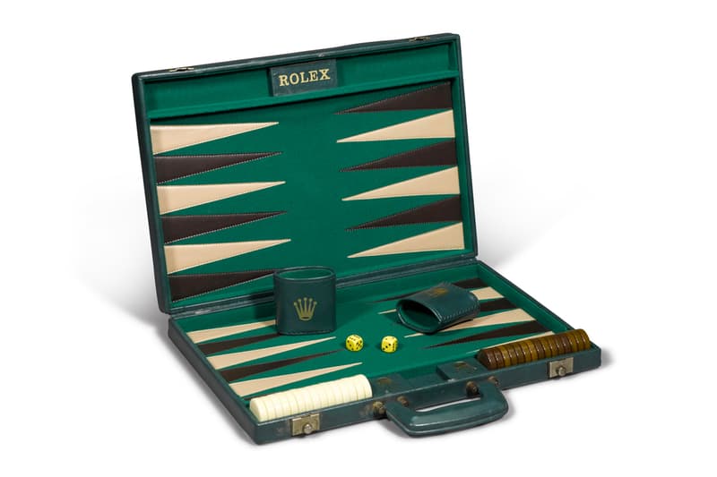 ロレックスによる1960年製の『バックギャモン』がオークションに出品 Sotheby's Rolex 1960 leather backgammon set auction sale Sotheby's watches accessories VIP antique collections auctions