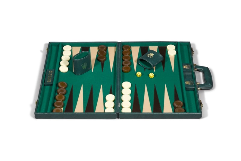 ロレックスによる1960年製の『バックギャモン』がオークションに出品 Sotheby's Rolex 1960 leather backgammon set auction sale Sotheby's watches accessories VIP antique collections auctions 