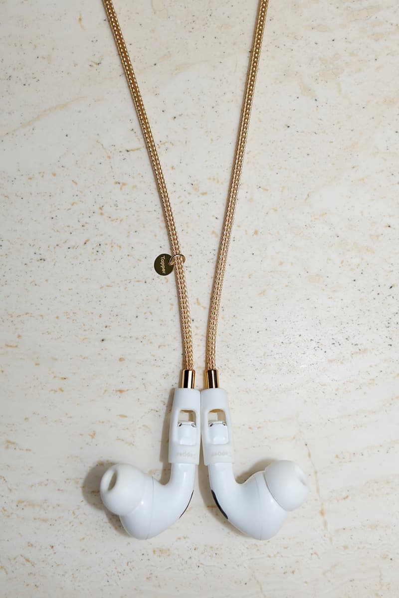 タッパーからエアポッズおよびエアポッズ プロの落下を防止する18金製のストラップが誕生 Tapper Solid 18K Gold Mesh Chain AirPods Pro Release Info Buy Price