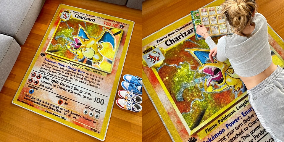 ポケモンカード』の初期版リザードンを忠実に再現したラグが登場 