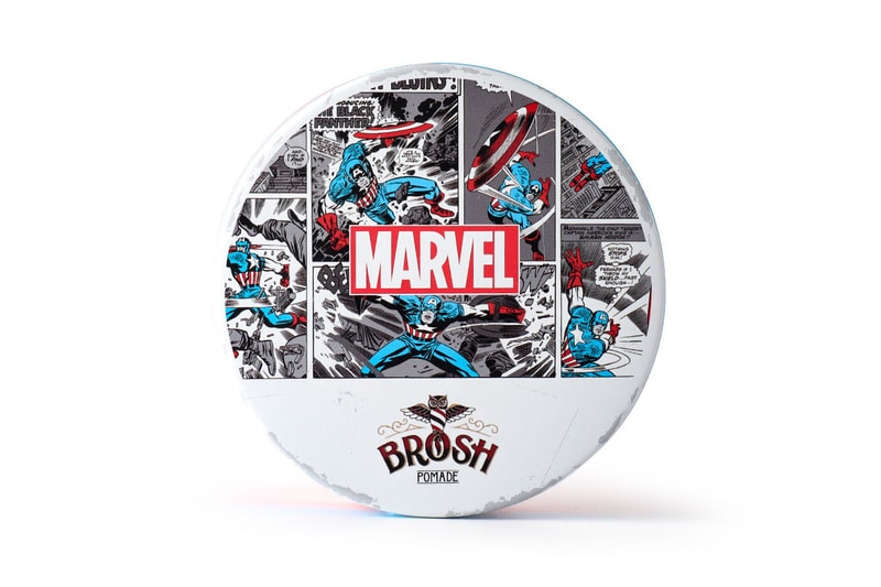 ブロッシュ マーベル 男性用ヘアブランド BROSH から Marvel のキャプテン・アメリカをモチーフとした別注ポマードが発売