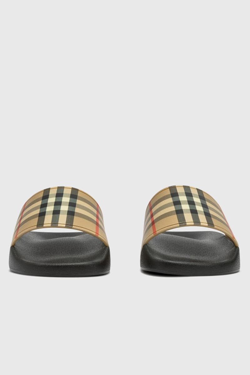 バーバリーがアイコニックなチェック柄を落とし込んだスライドサンダルをリリース BURBERRY Original VINTAGE CHECK SLIDES hbx release info