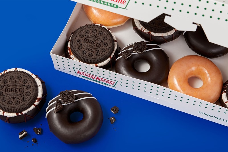 クリスピー・クリーム・ドーナツ オレオ Krispy Kreme Oreo Glazed Donuts Mocha Chiller first time ever dessert snack doughnuts cookies and kreme filler wafer info