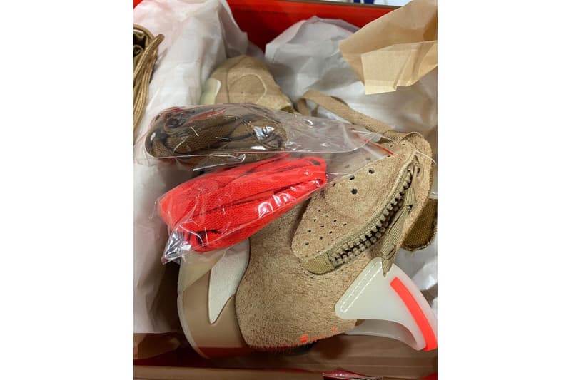 トラヴィス・スコットxエア ジョーダン 6“ブリティッシュ カーキ”の実物画像にクローズアップ Travis Scott Air Jordan 6 British Khaki Another Look Release Info DH0690-200 Date Buy Price Sail Bright Crimson