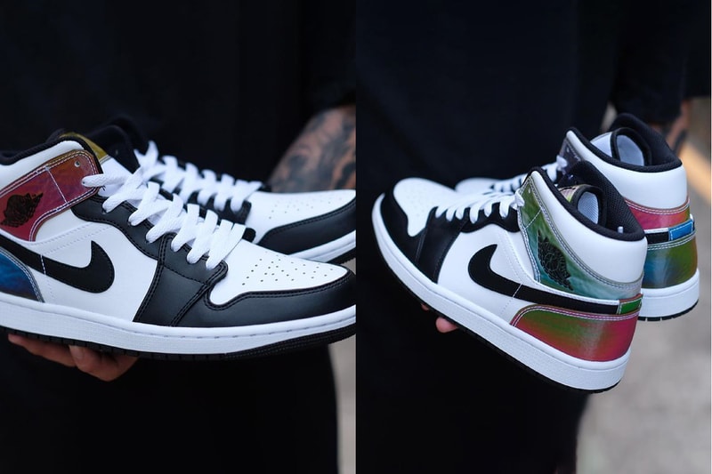 温度によって色が変化するユニークな Air Jordan 1 Mid が登場するとの噂 air michael jordan brand 1 iridescent black white official release date info photos price store list buying guide