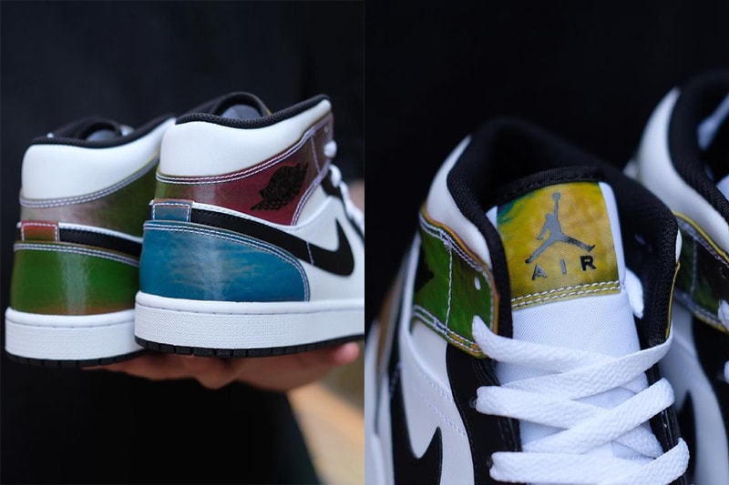 温度によって色が変化するユニークな Air Jordan 1 Mid が登場するとの噂 air michael jordan brand 1 iridescent black white official release date info photos price store list buying guide