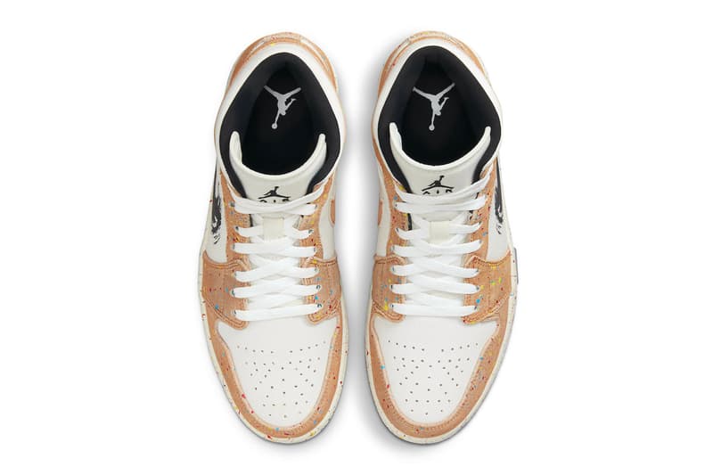 ジョーダン ブランド から筆で描いたようなスウッシュが特徴の エアジョーダン 1 ミッド “ブラッシュストローク” が登場 air jordan 1 mid se sail black cider chile red DA8005 100 menswear streetwear spring summer 2021 ss21 collection shoes sneakers trainers runners kicks info