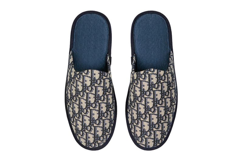 ディオール Dior Men First-Ever Homewear Kit Release Info Oblique Jacquard fashion slipper pouch eye mask stole navy blue black beige