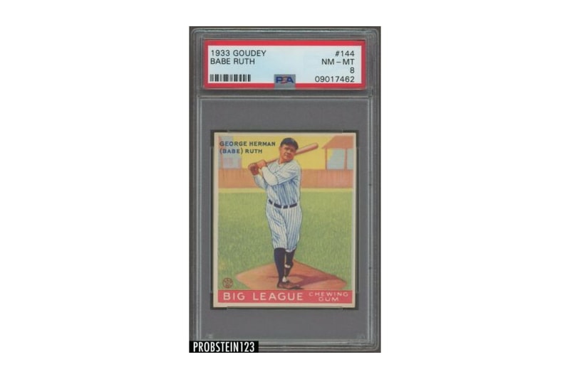 1933年製のベーブ・ルースのベースボールカードが『イーベイ』のスポーツカード・オークション史上最高値の約4,350万円で落札 ebay Babe Ruth Goudey Card Record$400K USD sale baseball cards auctions trading cards  Sports Memorabilia Goudey Gum Company