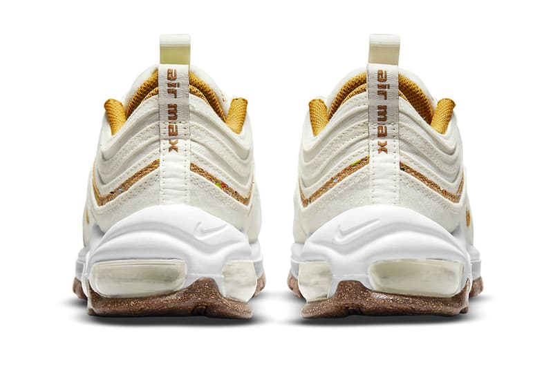 シュータンに植物のイラストが大胆に刺繍されたナイキ エア マックス 97“コルク”がリリース nike air max 97 cork coconut milk volt dc4012 100 menswear streetwear spring summer 2021 collection ss21 shoes footwear info