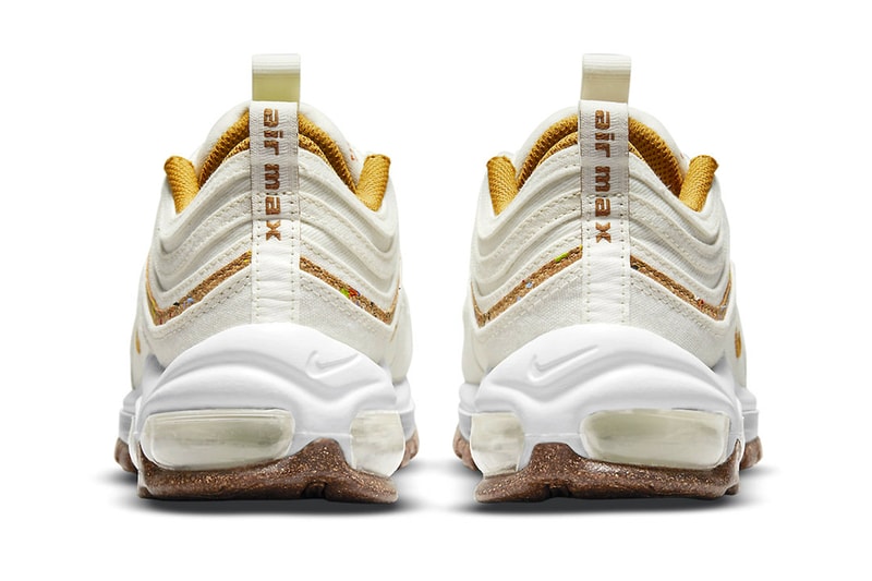 シュータンに植物のイラストが大胆に刺繍されたナイキ エア マックス 97“コルク”がリリース nike air max 97 cork coconut milk volt dc4012 100 menswear streetwear spring summer 2021 collection ss21 shoes footwear info