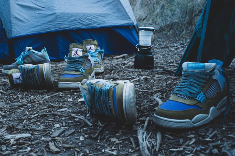 ユニオン x ジョーダンブランドによるコラボ エアジョーダン 4 “テント アンド トレイル”  コレクションが登場 union air jordan 4 tent and trail release info 