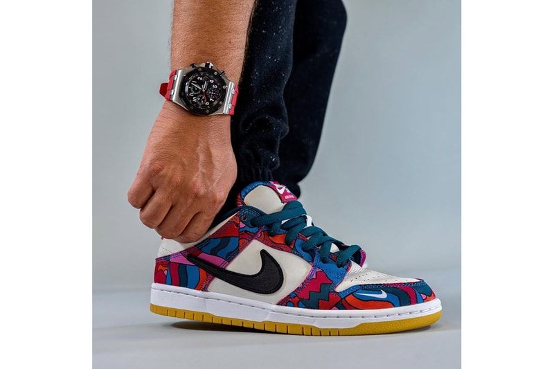 ナイキ SB からオランダ人アーティスト パラ とのコラボ ンク ロー  が発売するとの噂 Upcoming Parra Nike SB Dunk Low Collab On-Foot Look dh7695-600 Release Info Date Buy Price