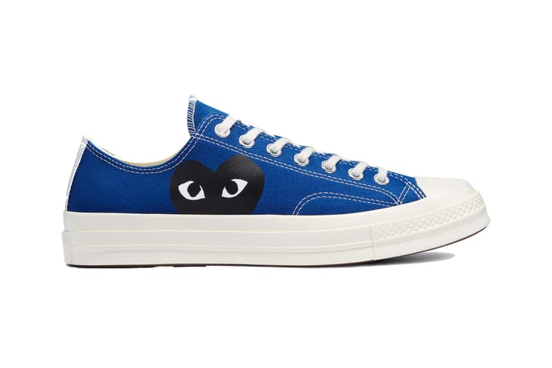 プレイ コムデギャルソン x コンバース によるコラボ チャック 70 に新色が登場 PLAY COMME Des GARÇONS and Converse Launch Chuck 70 in Two New Colorways cdg with the hearts sneakers