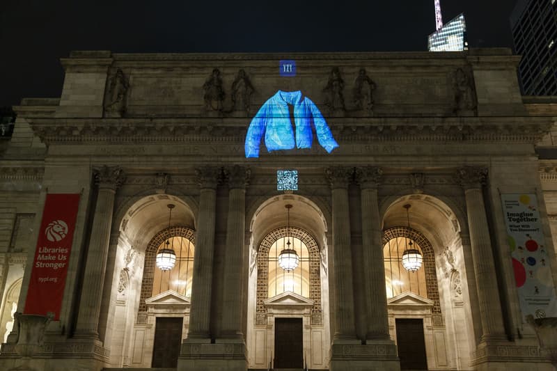 イージーギャップ "Floating Projections" of the YEEZY Gap Round Jacket Illuminate New York City Los Angeles Chicago debut inaugural release announcement ten year partnership info