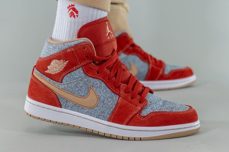 ジョーダン ブランドから 2008年の リーバイス とのコラボモデルに着想を得た新作 Air Jordan 1 Mid が登場との噂 air michael jordan brand 1 mid denim levis DM4352 600 blue red brown official release date info photos price store list buying guide