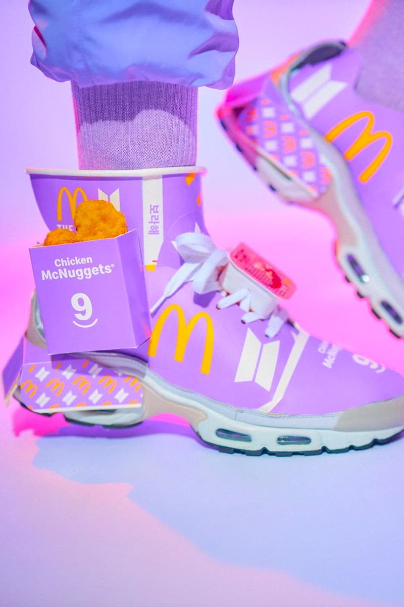 ナイキ エア マックス プラスをベースとしたBTSxマクドナルドのカスタムスニーカーをご覧あれ BTS McDonald's Custom McNugget Sneakers Photos Images Meal