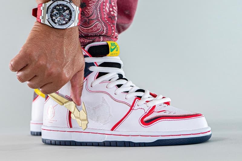 ナイキSB と『機動戦士ガンダムUC』のコラボ ダンクハイ のディテールをチェック Gundam Nike SB Dunk High Project Unicorn White On-Foot Look Release Info DH7717-100 Date Buy Price 