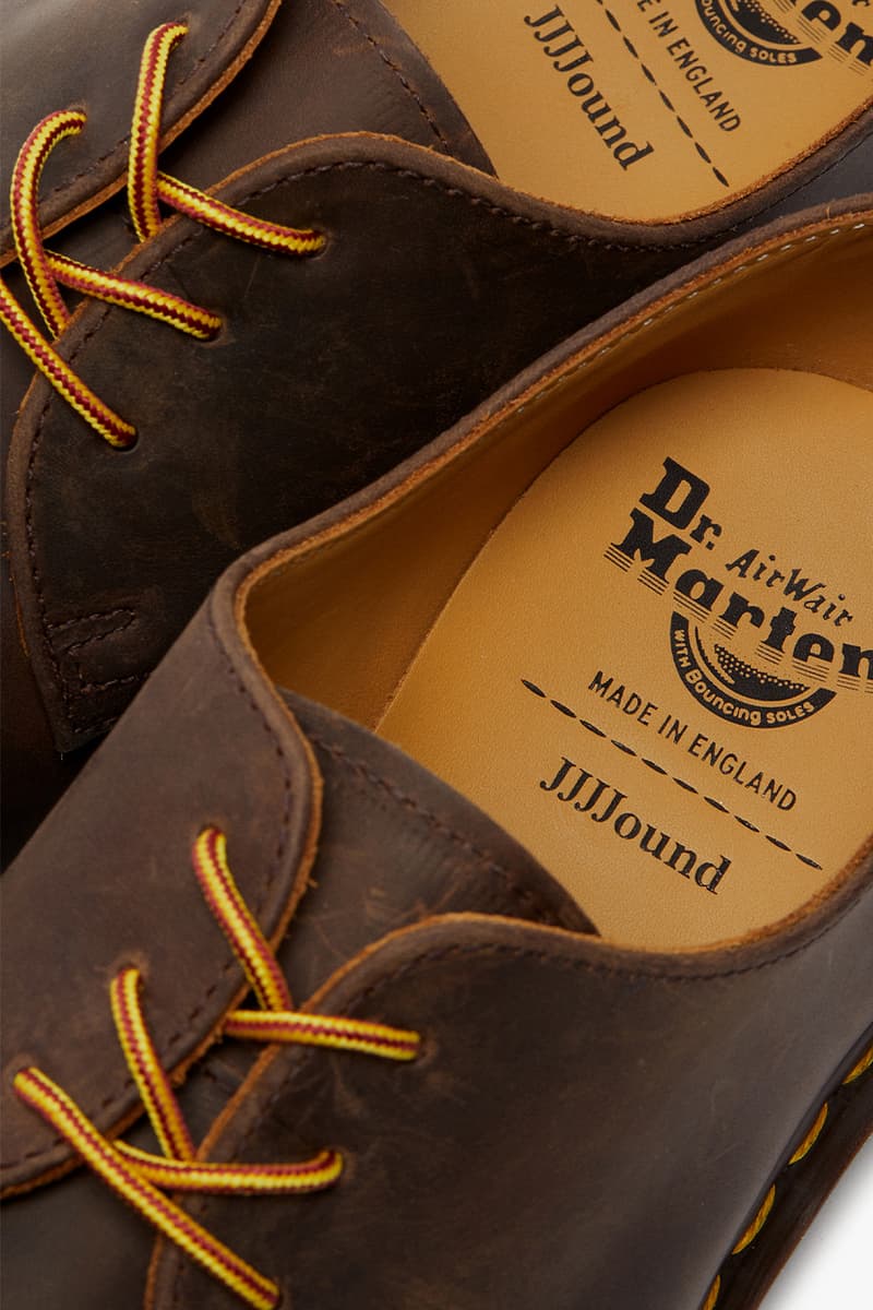 ジョウンドとドクターマーチンが初コラボシューズ アーチーIIをリリース Dr. Martens x JJJJound Collaboration Release Info brown black leather where to buy when do they drop