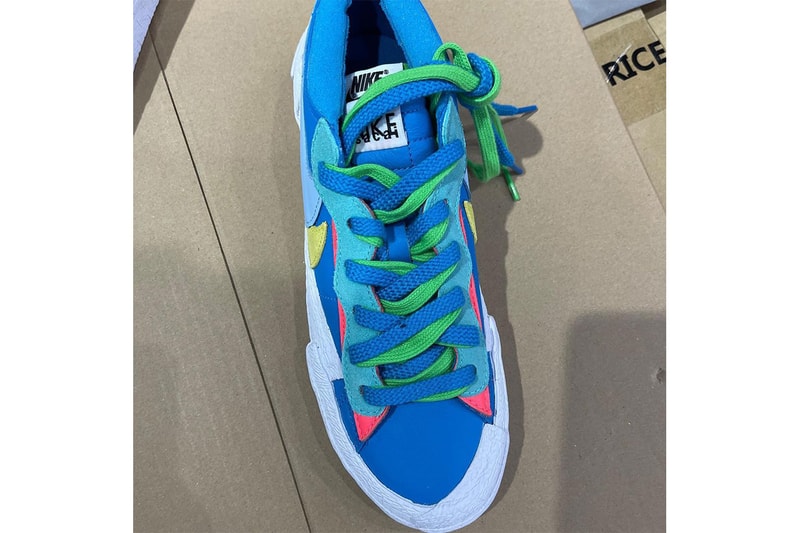 カウズxサカイxナイキ ブレーザー ローのディテールに迫る画像が到着 KAWS sacai Nike Blazer Low Closer Look Release Info dm7901-400 dm7901-600