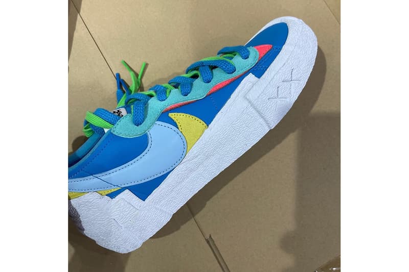 カウズxサカイxナイキ ブレーザー ローのディテールに迫る画像が到着 KAWS sacai Nike Blazer Low Closer Look Release Info dm7901-400 dm7901-600