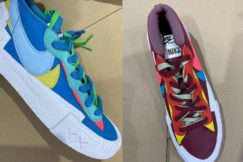 KAWS x sacai x Nike Blazer Low のディテールに迫る画像が到着