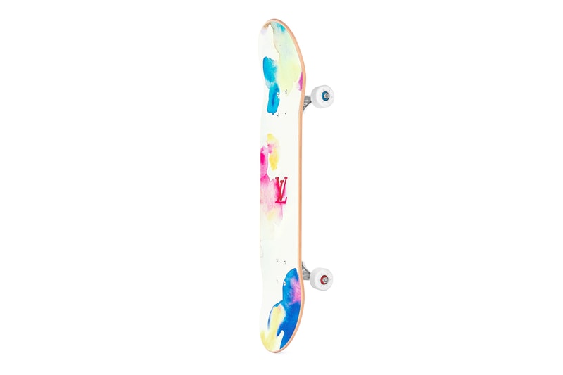 ルイ・ヴィトン が水彩画モチーフのスケートボードコンプリートセットを発表 Louis Vuitton watercolor pattern skateboard release fashion paris luxury home design virgil abloh monogram 