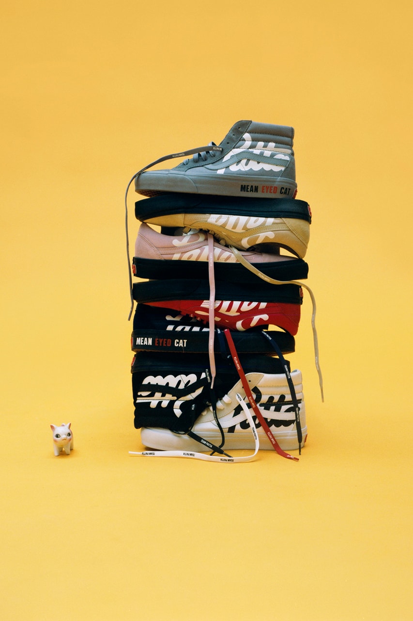 Patta x Vault by Vans による2021年春夏シーズンのコラボカプセルコレクションが到着 patta amsterdam vault by vans mean eyed cats sk8 hi old skool pack release information details black white Frost Grey High Risk Red Silver Pink Salute Almond Buff