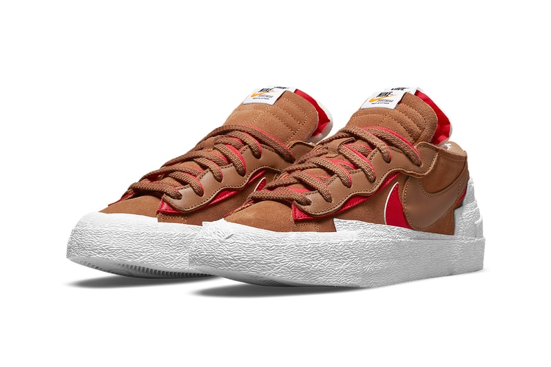 サカイxナイキ ブレーザー ローに新色2モデル“ブリティッシュ タン”と“アイアン グレイ”が追加 sacai nike blazer low british tan white university red DD1877 200 release date info store list buying guide photos price chitose abe