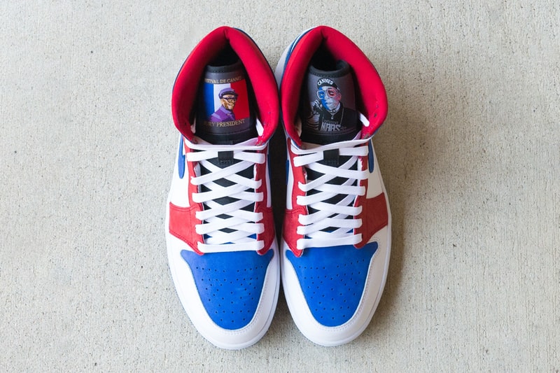 スパイク・リーが2020年のカンヌ国際映画祭で着用予定だった エアジョーダン 1 PE をチェック spike lee cannes film festival air jordan 1 pe player edition red white blue sample official release date info photos price store list buying guide