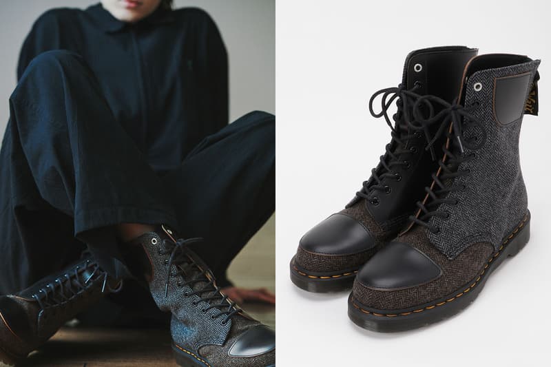 ワイズ x ドクターマーチン による2021秋冬シーズンの最新コラボモデル 10-EYE BOOT MOON FABRIC がリリース Yohji Yamamoto Y's × Dr.Martens 10-EYE BOOT MOON FABRIC 2021 fall winter collab collection  release indo