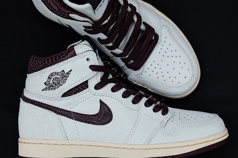 ア マ マニエールxエア ジョーダン 1が2021年中にリリースとの噂 a ma maniere air jordan 1 retro high og white maroon snakeskin release date info store list buying guide photos price 