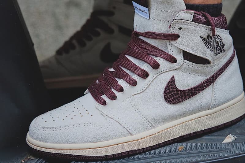 ア マ マニエールxエア ジョーダン 1が2021年中にリリースとの噂 a ma maniere air jordan 1 retro high og white maroon snakeskin release date info store list buying guide photos price 